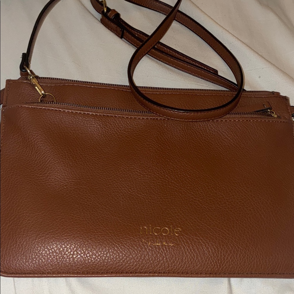 Nicole Tan Leather Crossbody Bag